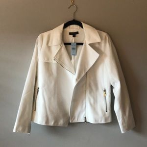 Ann Taylor White Cotton Blend Blazer